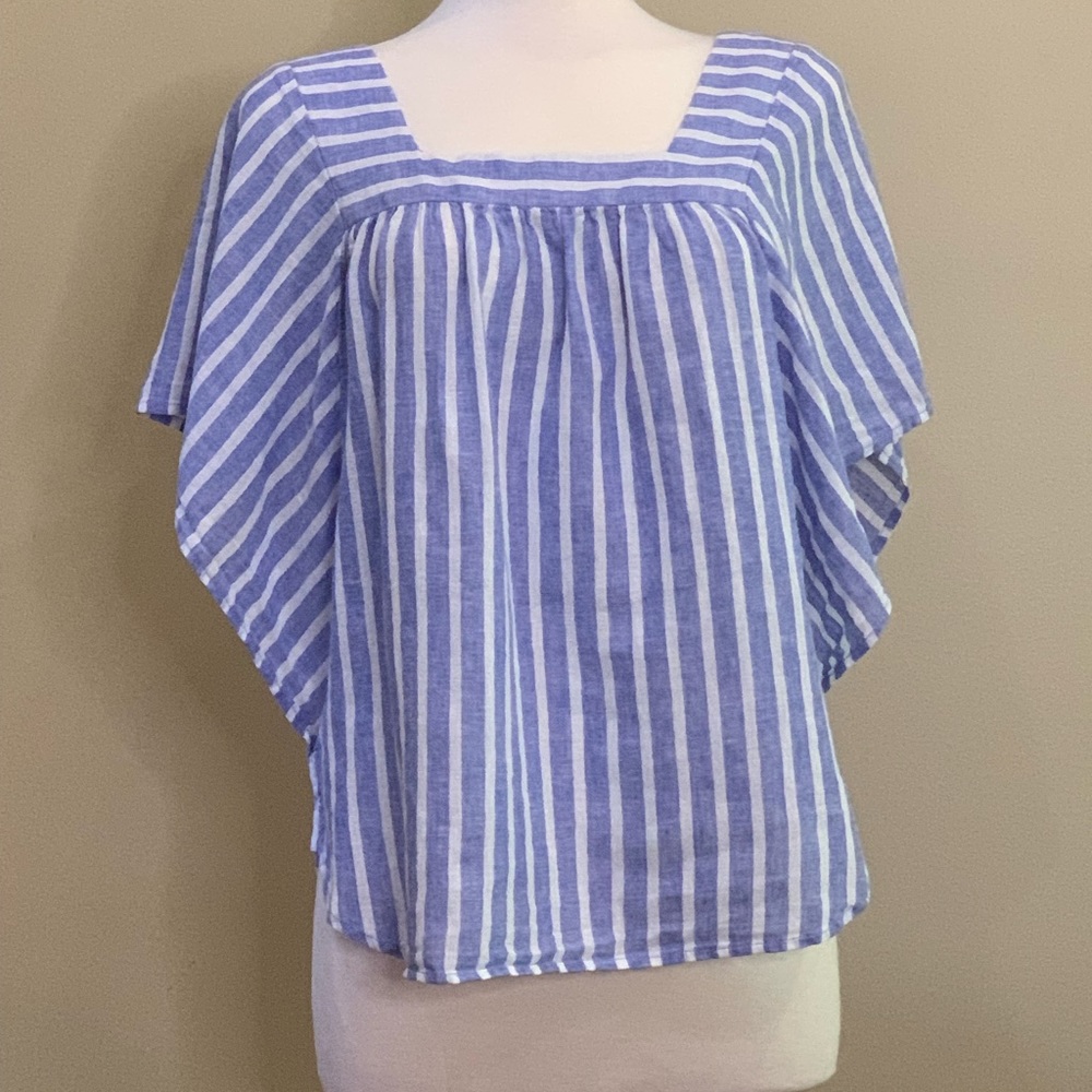 beachlunchlounge Blue and White Striped Top